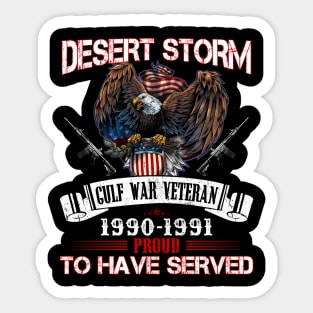 Gulf war veteran desert storm proud to have served Sticker